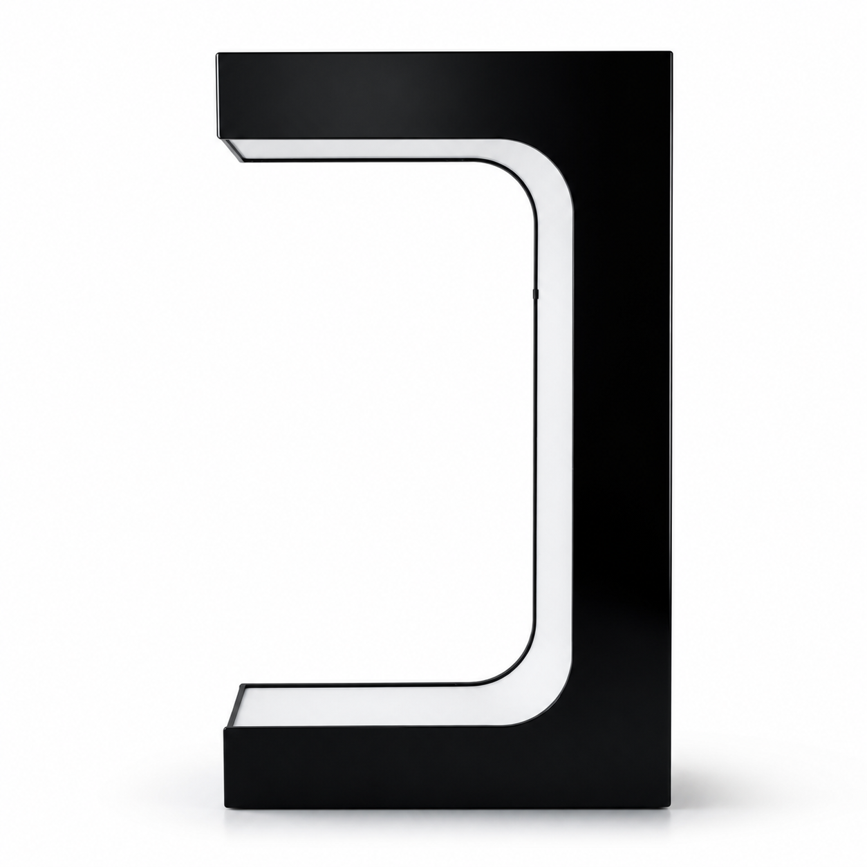 Clean product view of the empty Obsidian Black Beacon 01 frame without lighting